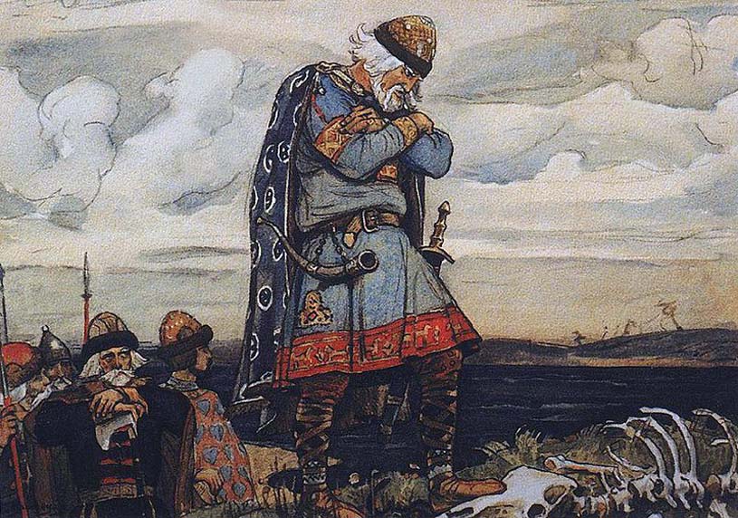 Олег у костей коня. В. В. Васнецов, 1899