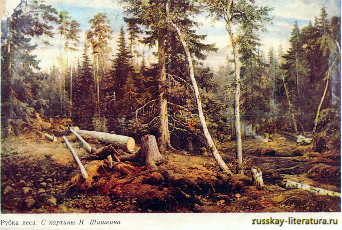Рубка леса. С картины И.Шишкина